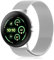 SeNool Armband Kompatibel mit Google Pixel Watch 3 45mm, [Edelstahl Metall Einstellbar Ersatzband] [Weich Atmungsaktiv] Magnetversch Mesh Gewebte Uhrenarmband für Google Pixel Watch 3 45mm - Silber