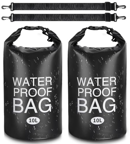 Heavy Duty Pool Ladder Weights, 10L No Breaken Waterproof Dry Bag for Above Ground Pools, Foldable Pool Weight Sand Bags for Pool Steps, Easy&Quick Fill Sand (Black), 2 Pack