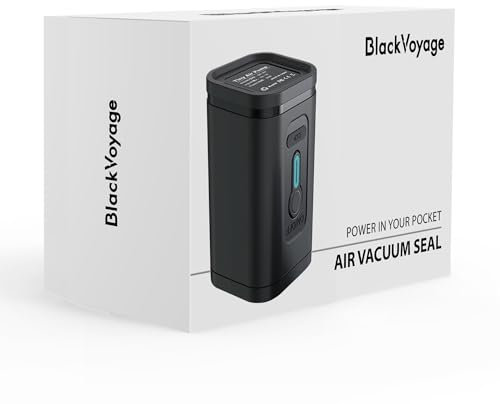 BlackVoyage Vortex Cordless Electric Vacuum Seal Pump for Storage Compression Bags Travel Air Pump for Various Space Saver Bags Portable Rechargable Seal Bag Pump Clothes and Luggage