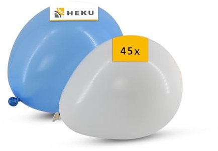 HEKU Oktoberfest Deko Luftballons 75 Stück - Luftballons blau weiß bayrische Deko aus Naturkautschuk - Ballons blau und weiß Deko Oktoberfest im Biergarten
