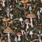 Alzkkll Tapete Schwarz Pilze Selbstklebende Tapete 44.5CM x 3M Kontakt Papier Abnehmbar Wasserdicht Tapete Dekorative Vinyl Selbstklebende Tapete Geeignet Für Küche, Bad, Schlafzimmer, Wohnzimmer