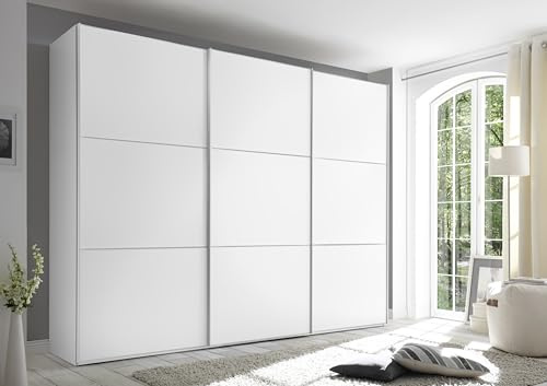 Staud Schwebetürenschrank 3-türig Includo, Dekor weiß, 222cm / 249cm / 68 cm (H/B/T), Comfort