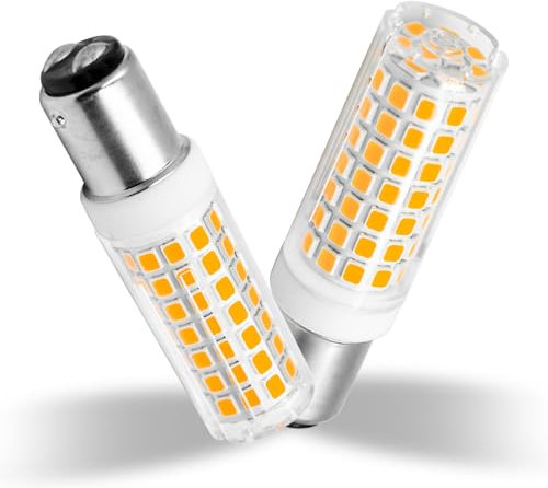 Bombilla LED B15D 7W regulable Reemplazo de la bombilla halógena Osram Halolux Ceram 75W B15D, sin parpadeo, 230 V, 700 lúmenes, blanco cálido 3000 K, ángulo de radiación de 360°, paquete de 2