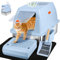 Vivifying Stainless Steel Litter Box with Lid, XL High-Sided, Featuring Dual Entry System, Removable and Leak-Proof Cat Litter Tray with Scoop, Footboard, Charcoal Filteand Mat (Blue)