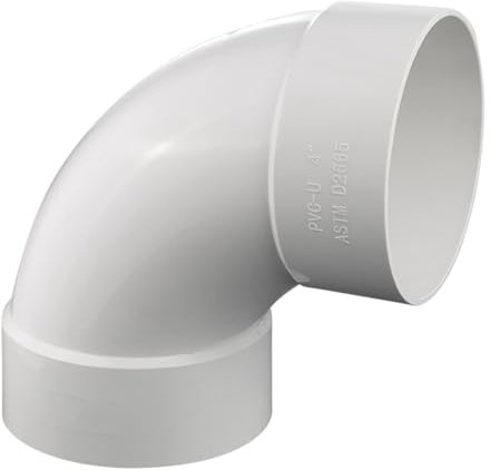 2 PVC DWV Sanitary 90 ELBOW Bend for Drain Waste and Vent, PVC Pipe Fittings Connect Coupling Adapter white (2 Inches)