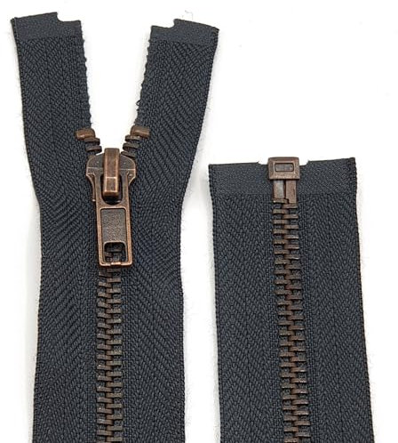 Metall Reißverschluss 6mm teilbar für Jacken und Taschen / 60-65-70-75-80-90 cm (156 Anthrazit grau, 75 cm)