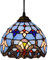 CraftedGlass Lámpara de techo estilo Tiffany, lámpara colgante de vitral de 8 pulgadas, estilo barroco azul vintage, for cocina, isla, comedor, sala de estar, dormitorio, pasillo.