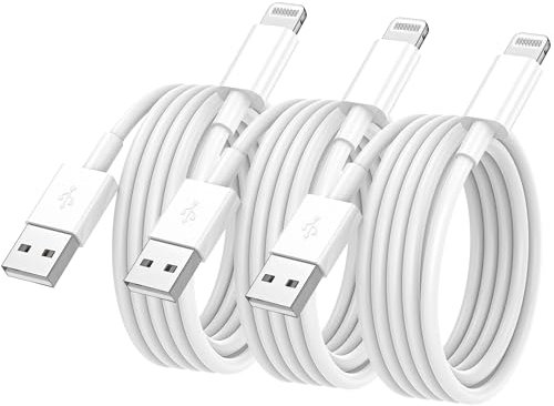 3Pack for iPhone Charger Cable 2M, USB A to Cable Lead 2 Meters MFi Certified, Fast Charging Phone Cables for Apple iPhone 14 13 12 11 Pro Max XR XS X 8 7 6s Plus 5s (white)