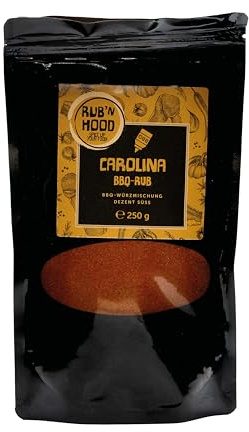 RUB’N HOOD – 250g Carolina BBQ Rub - Grillgewürz für Fleisch, Fisch und Gemüse - zum Grillen, Smoken, Braten und Kochen – dezent süß
