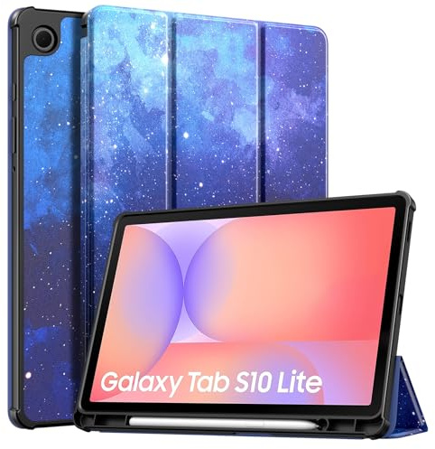 TiMOVO Funda para Samsung Galaxy Tab S10 Lite 10.9'' 2025, Nebulosa Azul | SM-X400/X406, Soporte para S Pen, Funda Protectora Trasera de TPU Suave y Delgada, Activación/Suspensión Automática