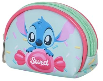 Disney Lilo et Stitch Candy-Porte-Monnaie Ovale Casual, Bleu, 12 x 9 cm
