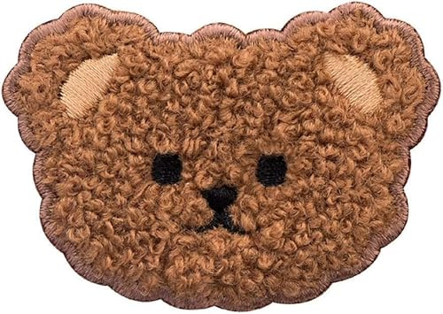 Braunbär-Plüsch-Aufnäher Zum Aufbügeln, Niedlicher Bär, Applikationen, Kreative Tierabzeichen, Weiche Nähapplikationen, DIY-Nähflicken