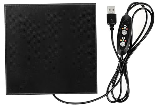CHICAMPERA Heizmatte zur aus USB Kohlefaser Hamster und Reptilien für Leichtes Wärme Pad Isolierung Schwarz und Energiesparend im Nest und Schlafbereich