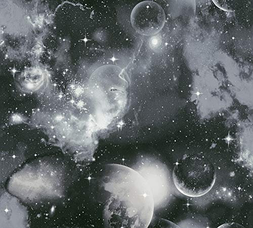 A.S. Création Simply Decor 340662 34066-2 Wallpaper Space 10.05 m x 0.53 m Grey Black White Made in Germany