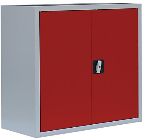 Lüllmann Flügeltürenschrank 75x80x38cm grau/rot 530304
