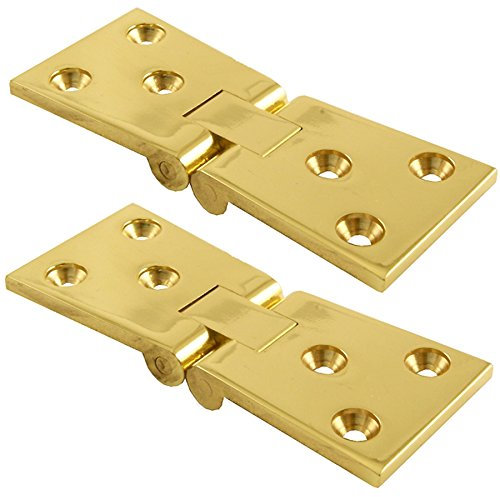 Pair of Brass Tapered Counterflap Hinges - 4 Pub/Bar/Shop Counter Flap Hatch Open Up Fittings