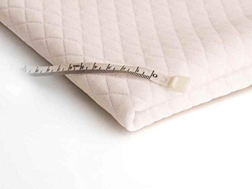 Orient Fashion Gesteppt Jersey Gestrickt Stoff Große Schecks 50 x 150 cm (Weiß)