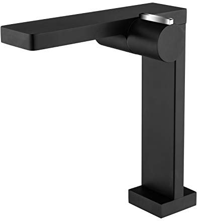 Design Waschtischarmatur Badarmatur NT3220B - Hoher Auslauf - Wasserhahn in Schwarz