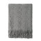 BOURINA Textured Solid Soft Sofa Throw Couch Cover Knitted Decorative Blanket, Dark Grey, 127x152cm