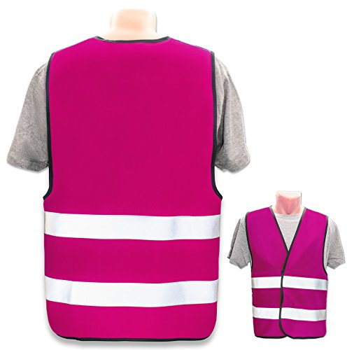 Warnweste selbst gestalten mit eigenem Aufdruck * Bedruckt mit Name Text Bild Logo Firma, Farbe & Größe:Pink/Größe XL/XXL, Position & Druckart:Ohne Druck (nur Weste)