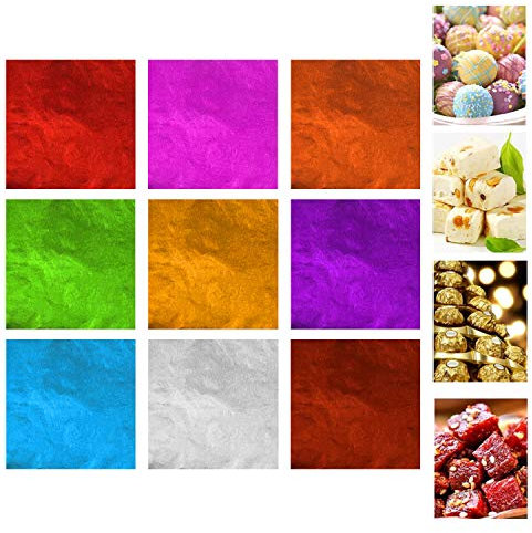 Kare & Kind 900 Envolturas de Chocolate Envoltorios de Papel Aluminio para Dulces – No Tóxicos y Seguros para Alimentos – Empaque para Dulces Hechos en Casa, Piruletas y Brownies – Además para DIY