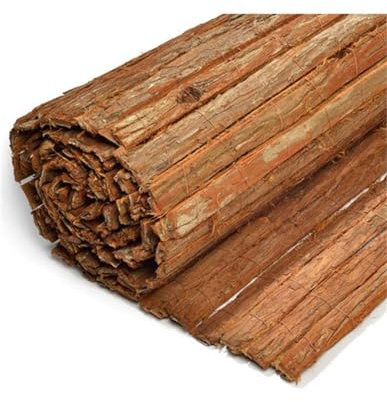 Jardin202 - Cerramiento Natural de Corteza de Pino Simple Cara | Cerramiento para Jardín y Terraza | Rollo: 1'50 x 3 Metros -