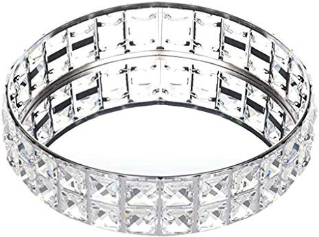 NOWON Verspiegelte Schale Parfümschale Kosmetische Schale Kristallperlen Schmuck Organizer Dekorieren