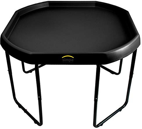 Large Mixing Play Tray - Fun & Messy Sand, Water & Glitter Play - BLACK - 3 Tier Height Adjustable Stand.