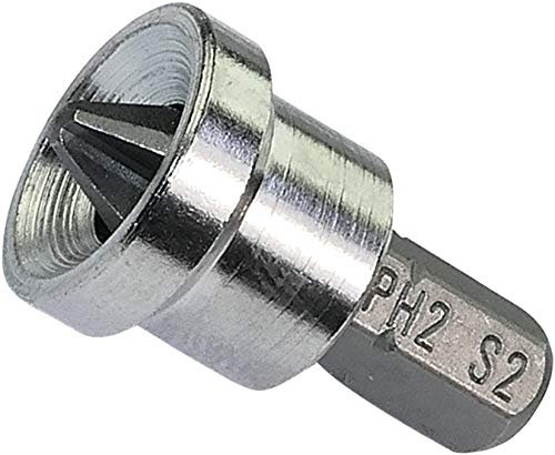 AERZETIX - C45870 - Lot de 2 Embouts de Vissage Spécial pour Plaques de Plâtre/Placo/ PH2x25mm 1/4'' pour Vis Cruciforme à Empreinte Phillips PH2 - Quincaillerie/Outillage à Main - en Acier S2