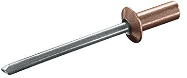 GOEBEL® - 1000 x Becher-Blindnieten Kupfer/Edelstahl A2 (V2A) (Ø x L) 3,2 x 6,5 mm mit Flachkopf - Dicht-Becherblindniete Becher Blindniete - Dichtblindniete Bechernieten - Dichtnieten - CUP
