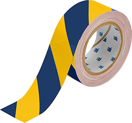 Toughstripe Striped Ribbon, 50,80mm x 30,48m, Blau/Gelb