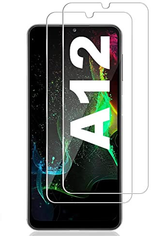 [2 Stück] Schutzglas kompatibel mit Samsung Galaxy A12 Panzer Schutz Glas Verbundglas Schutzfolie Echt Hart Tempered Glass 9H Kristallklar Anti-Kratzen