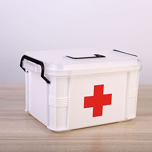 Extra Large Household First Aid Medicine Box,Plastic Portable Medical Chest,Medicine Storage Tin,First Aid Box for Home Office Car School