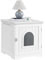 Yaheetech Casetta per Gatti Cuccia per Animali Domestici in Legno da Giardino Cuccia per Gatto Mobile Lettiera Multiuso Armadietto Nido per Gatti Cani 48,5 x 51 x 51,5 cm