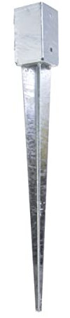 Aqbau® Support poteau a Enfoncer 90x90 mm Pied de poteau, ancrage poteau, Douille à enfoncer, Galvanisée à chaud, Pour abris de jardin, pergolas, treillis et clôtures