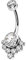 CM Crareesi Mania Bauchnabelpiercing aus Titan G23, Massiv Mit Klarem Zirkonia, 14 g, Innengewinde für Frauen