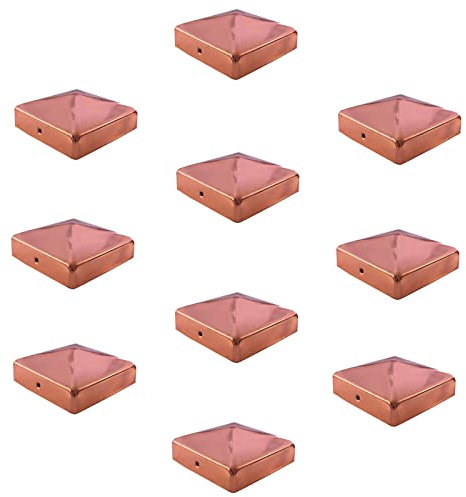 Baumarktplus 10x Pfostenkappe Kupfer Abdeckkappe für Pfosten Pyramide 121 mm 12x12 cm