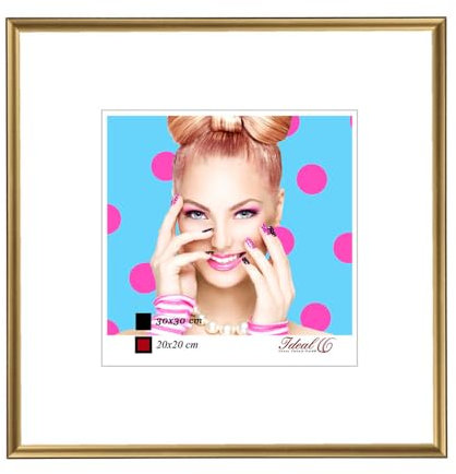 Bilderrahmen Kunststoff Lifestyle Foto Rahmen Collage Wanddeko Poster Photo Style: Farbe: Gold | Format: 50x50