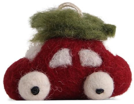 Weihnachtsanhänger Baumschmuck Auto mit Tanne Filz