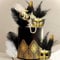 JeVenis Masquerade Masken Kuchen Dekoration Federn Kuchen Dekoration Kuchen Dekoration 1920s party Kuchen Dekorationen 20er Jahre Tischdekoration Flapper Kuchen Dekorationen