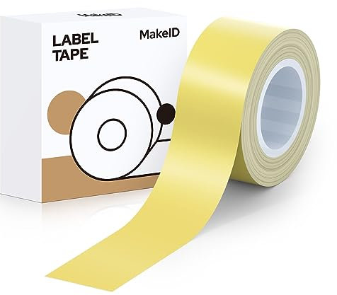 Makeid Kompatibel Etikettenband 16mm x 4m farbig Hitzebeständig Selbstklebend als Ersatz für Makeid L1/Q1/E1 Limettengelb