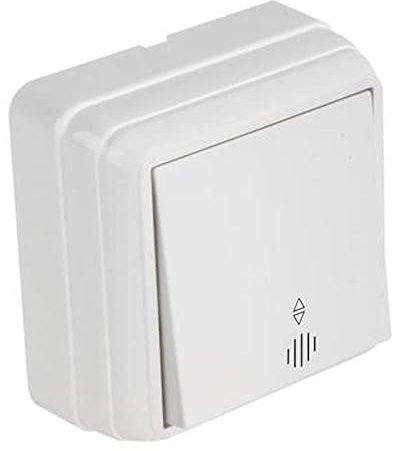 Aufputz Wechselschalter beleuchtet · Weiß/Weiss · IP20 · Mutlusan · AP Serie BRON