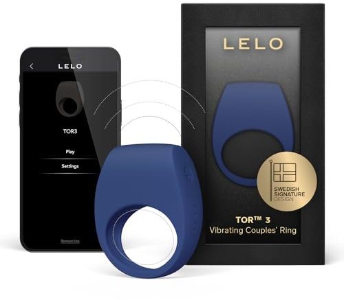 LELO TOR 3 Penisring Vibrator Klitorisstimulator mit App-Verbindung Cock Ring Penis Vibrator Penis Ring für Mann Cockring, Blue