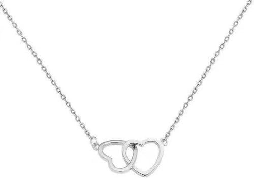 SARJAR Silver Heart Pendant Necklace - Women's Gift for Lovers & Friends - Adjustable 18-15 Inch Chain - Stainless Steel - Classic Style - Valentine's Day
