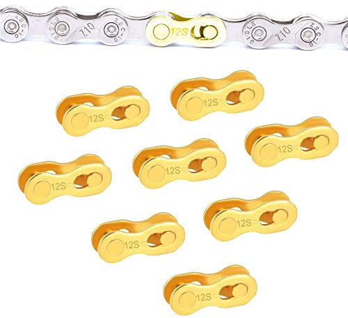 SUNTRADE 8 Pairs Bicycle Missing Link, 6/7/8/9/10/11/12 Speed Bike Chain Connector Lock Set, MTB Road Bicycle Connector for Quick Master Link Joint Chain pin (12 Speed)
