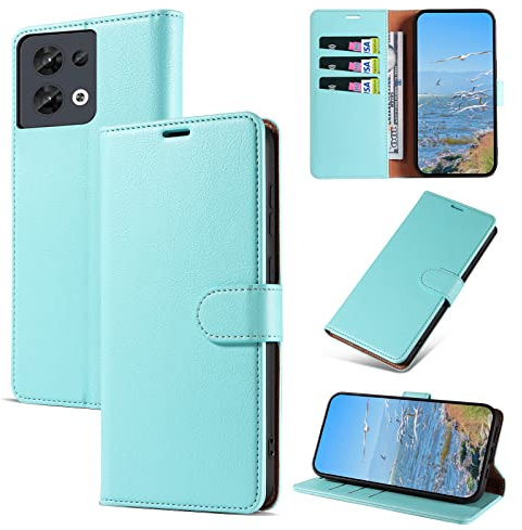 KKEIKO Coque pour Oppo Reno 8 5G, Antichoc Magnetique Étui à Rabat avec Porte Cartes, Portefeuille Housse en Cuir PU pour Oppo Reno 8 5G, Vert