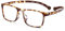 DOOViC Lesebrille um den Hals Blaulichtfilter Blau/Eckig Rahmen Flexible Büegel Brille mit Stärke für Herren/Damen 3,5