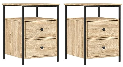 vidaXL Nachttische 2 STK. Sonoma-Eiche 44x45x60 cm Holzwerkstoff
