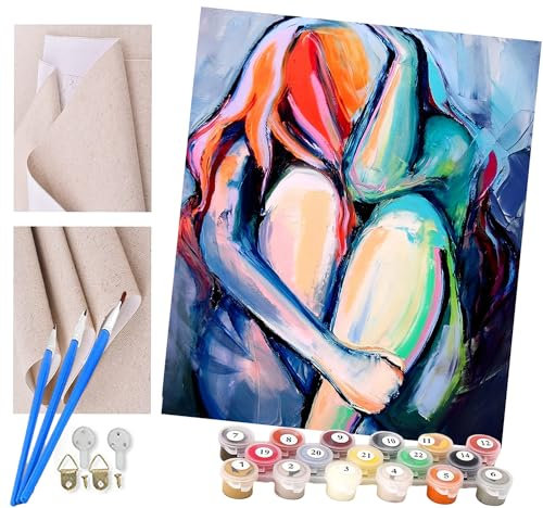 ToeTs Malen nach Zahlen Kits für Erwachsene und Kinder Schöne nackte Frau Diy Digitales Ölgemälde Geschenk Kits Vorgedruckte Leinwand Kunst Dekoration -16 * 20 Zoll