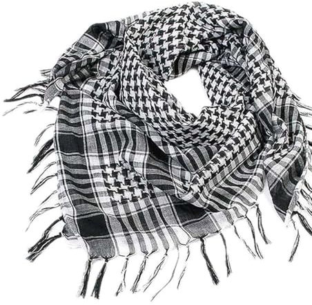 Palästinenser Tuch Damen Herren Palituch Palästinenser Arafat Tuch Klassisches Halstuch mit Fransen Shemagh Mode-Accessoire für Junge Männer und Frauen jeden Alters (Schwarz)